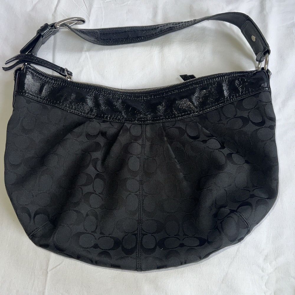 Coach Women's F13741 Soho Pleated Hobo Shoulder Handbag Purse black